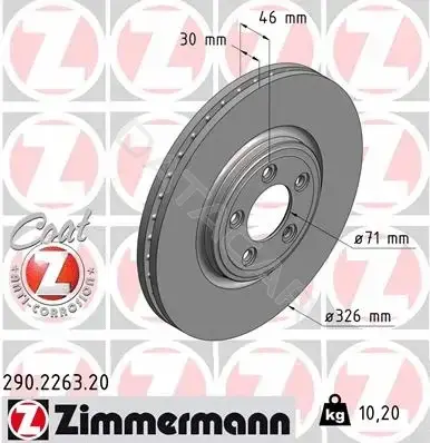 Тормозные диски ZIMMERMANN 290.2263.20