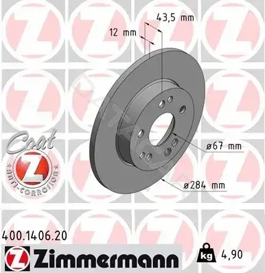 Тормозные диски ZIMMERMANN 400.1406.20