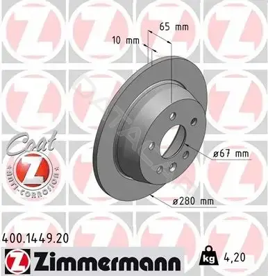 Тормозные диски ZIMMERMANN 400.1449.20