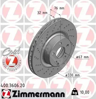 Тормозные диски ZIMMERMANN 400.3606.20