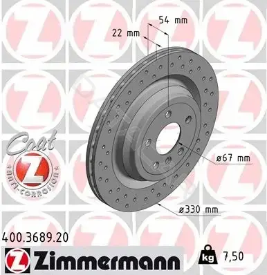 Тормозные диски ZIMMERMANN 400.3689.20