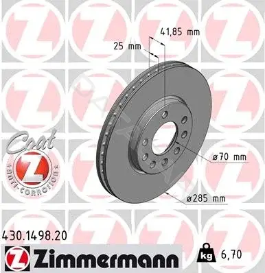 Тормозные диски ZIMMERMANN 430.1498.20