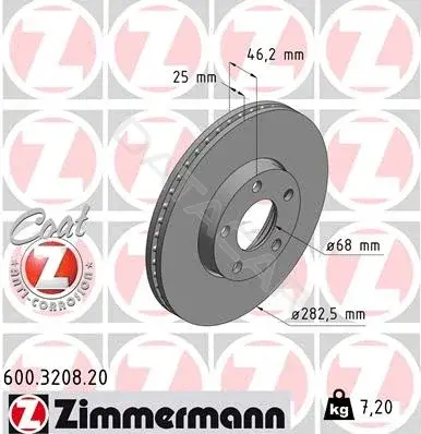 Тормозные диски ZIMMERMANN 600.3208.20