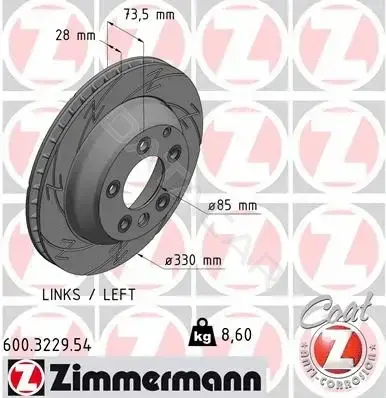 Тормозные диски ZIMMERMANN 600.3229.54