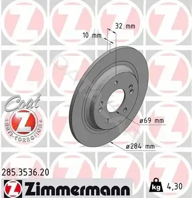 Тормозные диски ZIMMERMANN 285.3536.20