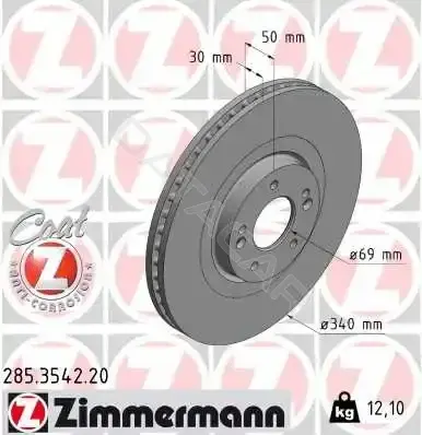 Тормозные диски ZIMMERMANN 285.3542.20