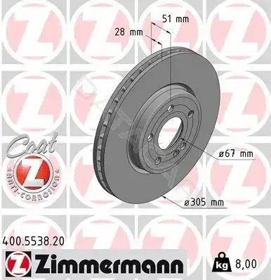 Тормозные диски ZIMMERMANN 400.5538.20