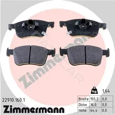 Тормозные колодки ZIMMERMANN 22910.160.1