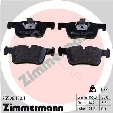 Тормозные колодки ZIMMERMANN 25506.180.1