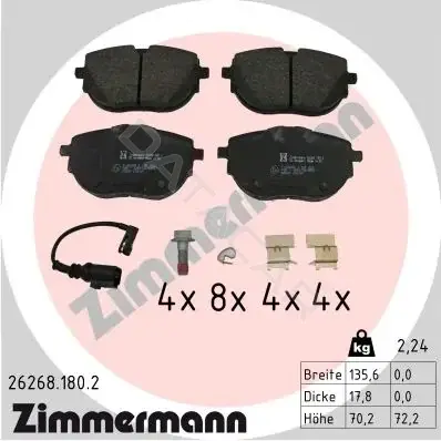 Тормозные колодки ZIMMERMANN 26268.180.2