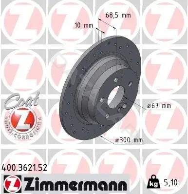 Тормозные диски ZIMMERMANN 400.3621.52