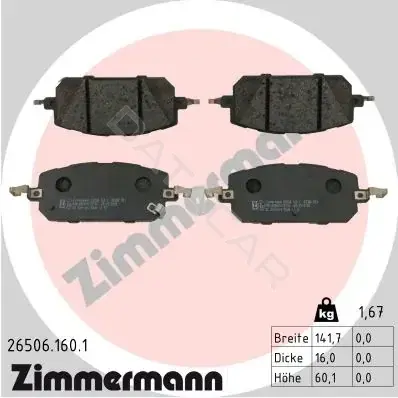 Тормозные колодки ZIMMERMANN 26506.160.1
