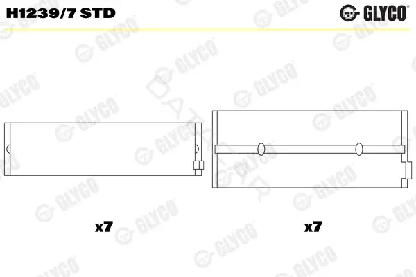 Вкладыши коренные GLYCO H1239/7STD