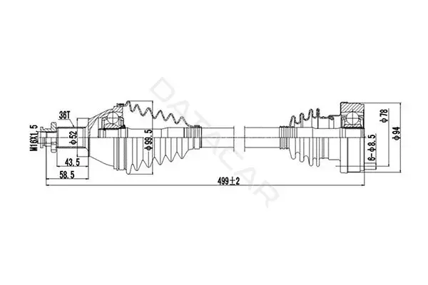 Приводной вал / Полуось DYNAMATRIX DDS203063