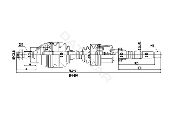 Приводной вал / Полуось DYNAMATRIX DDS210205