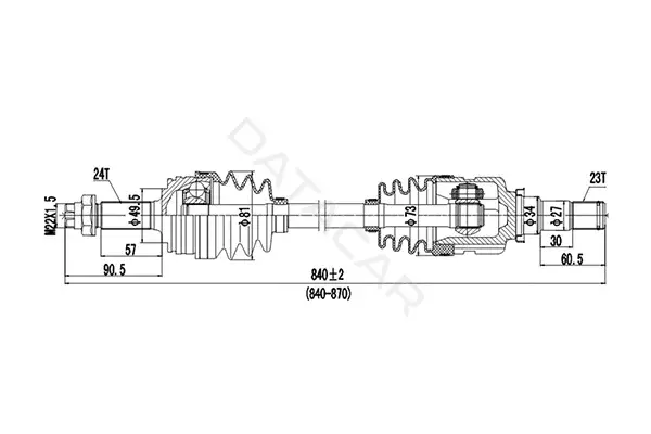 Приводной вал / Полуось DYNAMATRIX DDS210231