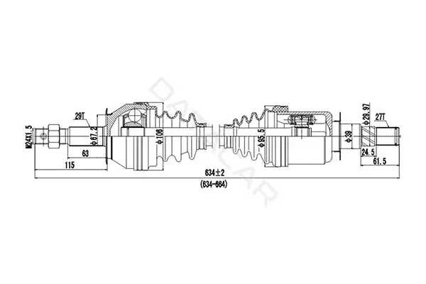 Приводной вал / Полуось DYNAMATRIX DDS241262