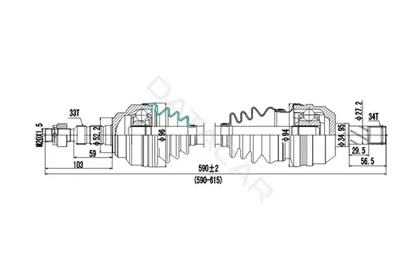 Приводной вал / Полуось DYNAMATRIX DDS244044