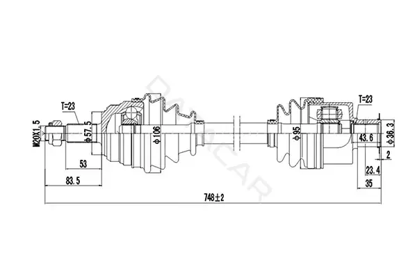 Приводной вал / Полуось DYNAMATRIX DDS250046