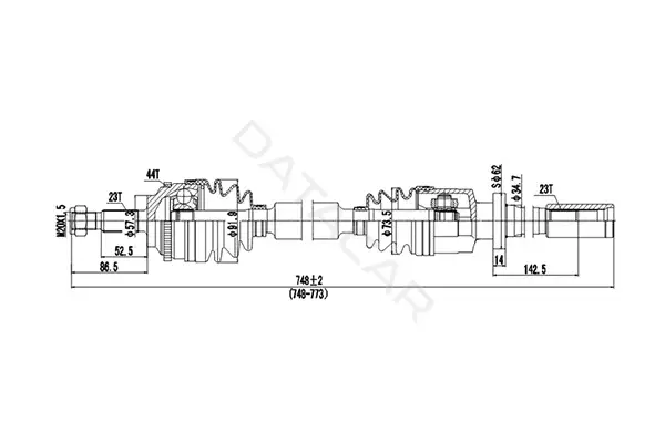 Приводной вал / Полуось DYNAMATRIX DDS250313