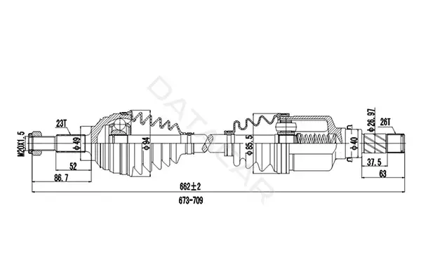 Приводной вал / Полуось DYNAMATRIX DDS299070