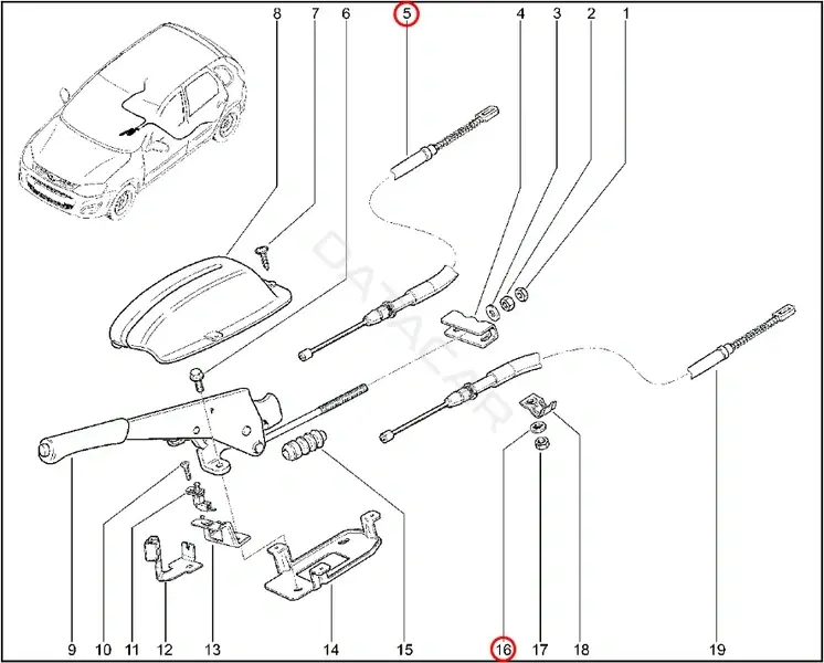 Трос ручника LADA 11180350818001