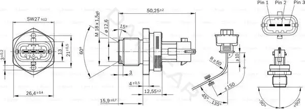 Регулятор давления топлива BOSCH 0281002907
