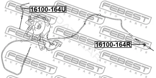 Трос ручника FEBEST 16100-164U