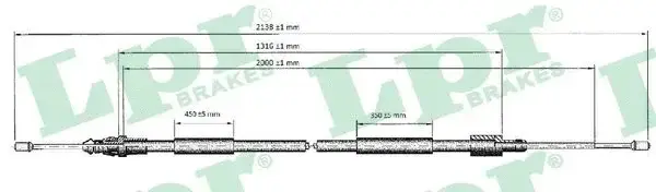 Трос ручника LPR/AP/RAL C0621B