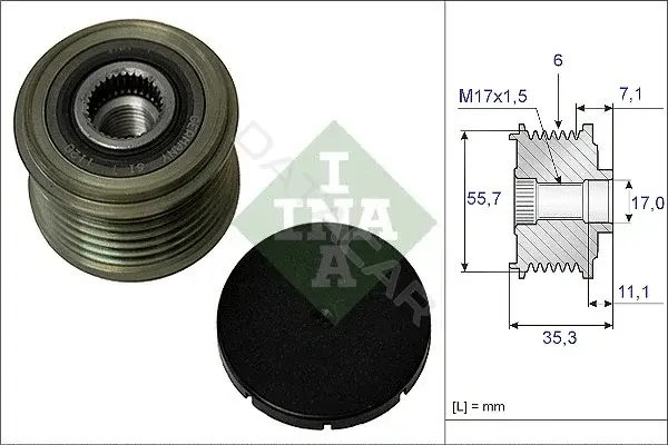 Шкив генератора INA 535003710