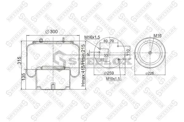 Пневмоподушка STELLOX 90-08361-SX