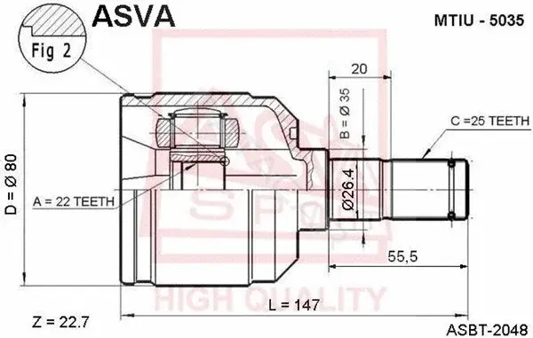 Шрус ASVA MTIU-5035