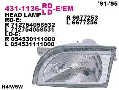 Фары DEPO 431-1136L-LD-E