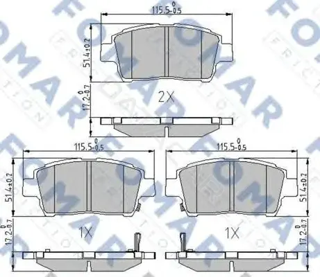 Тормозные колодки FOMAR FO909381