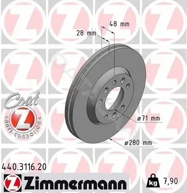 Тормозные диски ZIMMERMANN 440.3116.20