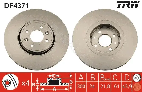 Тормозные диски TRW DF4371