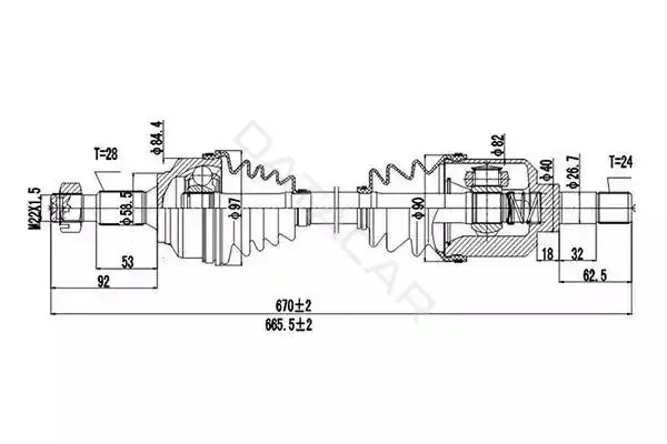 Приводной вал / Полуось DYNAMAX DDS210266
