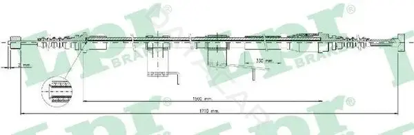 Трос ручника LPR/AP/RAL C0388B