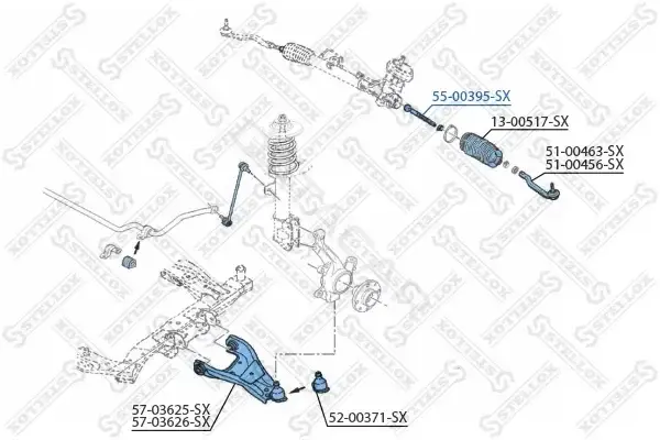 Рулевая тяга STELLOX 55-00395-SX