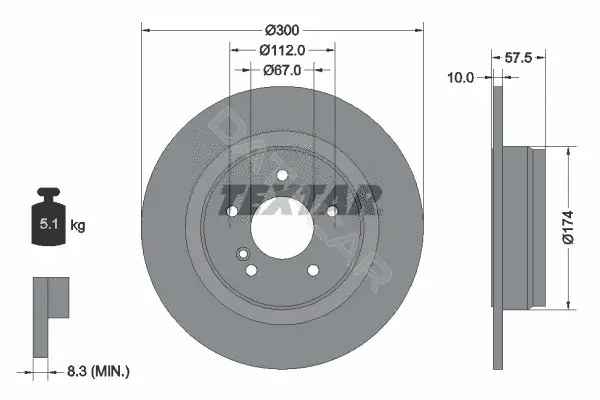 Тормозные диски TEXTAR 92163303