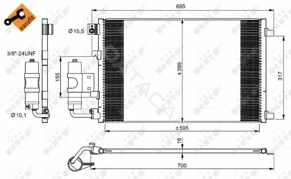 Радиатор кондиционера NRF 350042