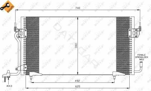 Радиатор кондиционера NRF 35439