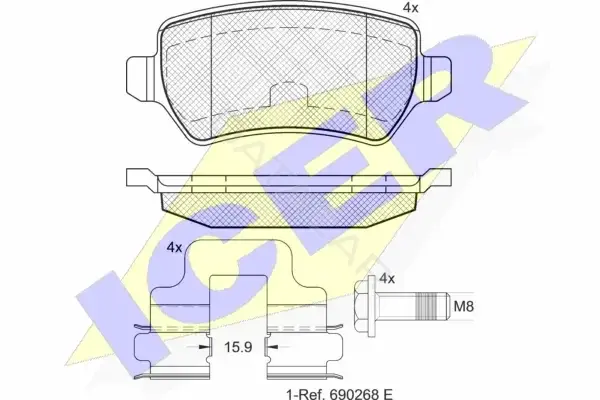 Тормозные колодки ICER 181622-204