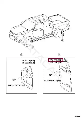 Брызговики TOYOTA 766250K290