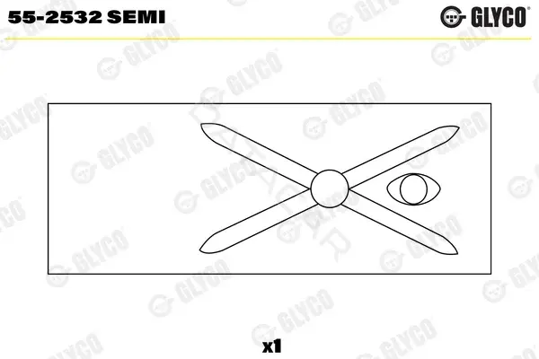 Вкладыши шатунные GLYCO 55-2532SEMI