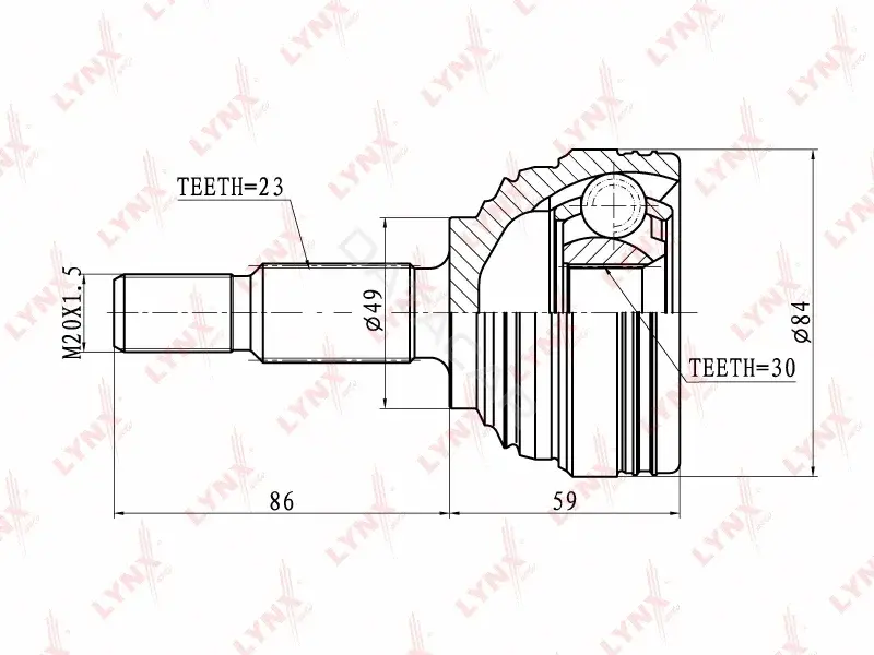 Шрус LYNXAUTO CO-6326