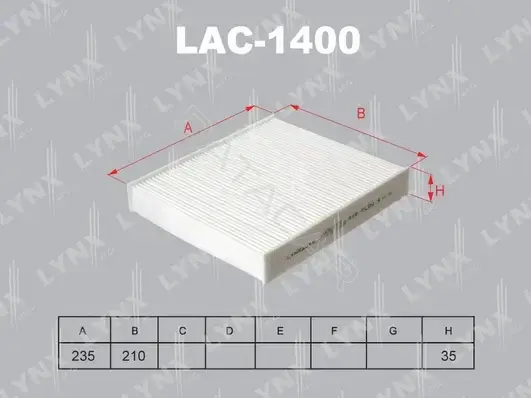 Фильтр салонный LYNXAUTO LAC-1400