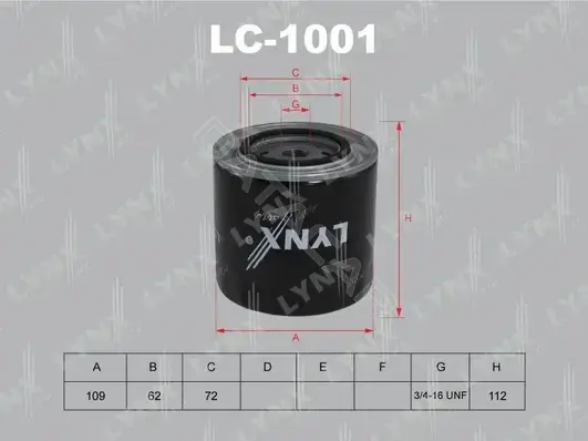 Масляный фильтр LYNXAUTO LC-1001
