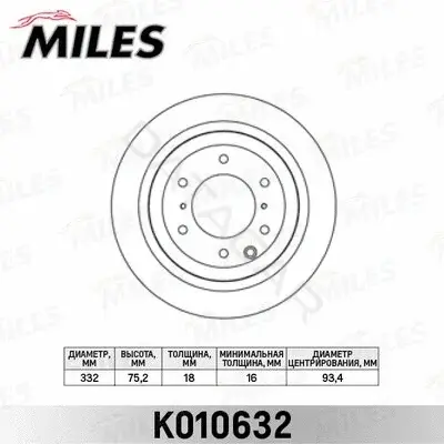 Тормозные диски MILES K010632