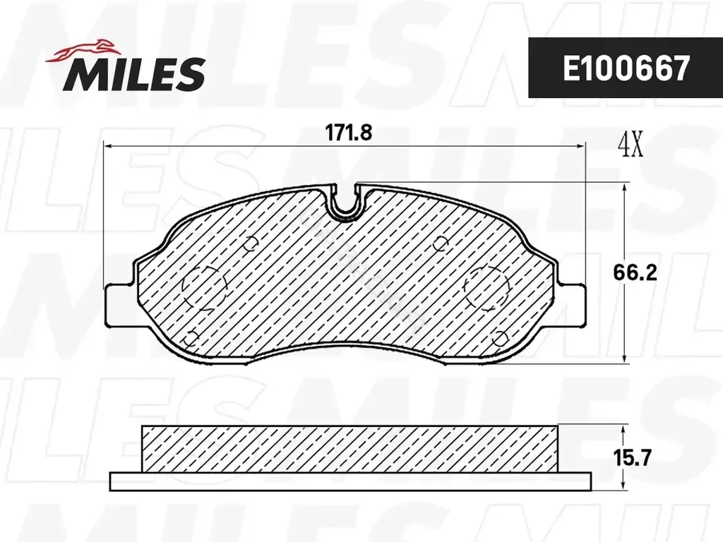 Тормозные колодки MILES E100667